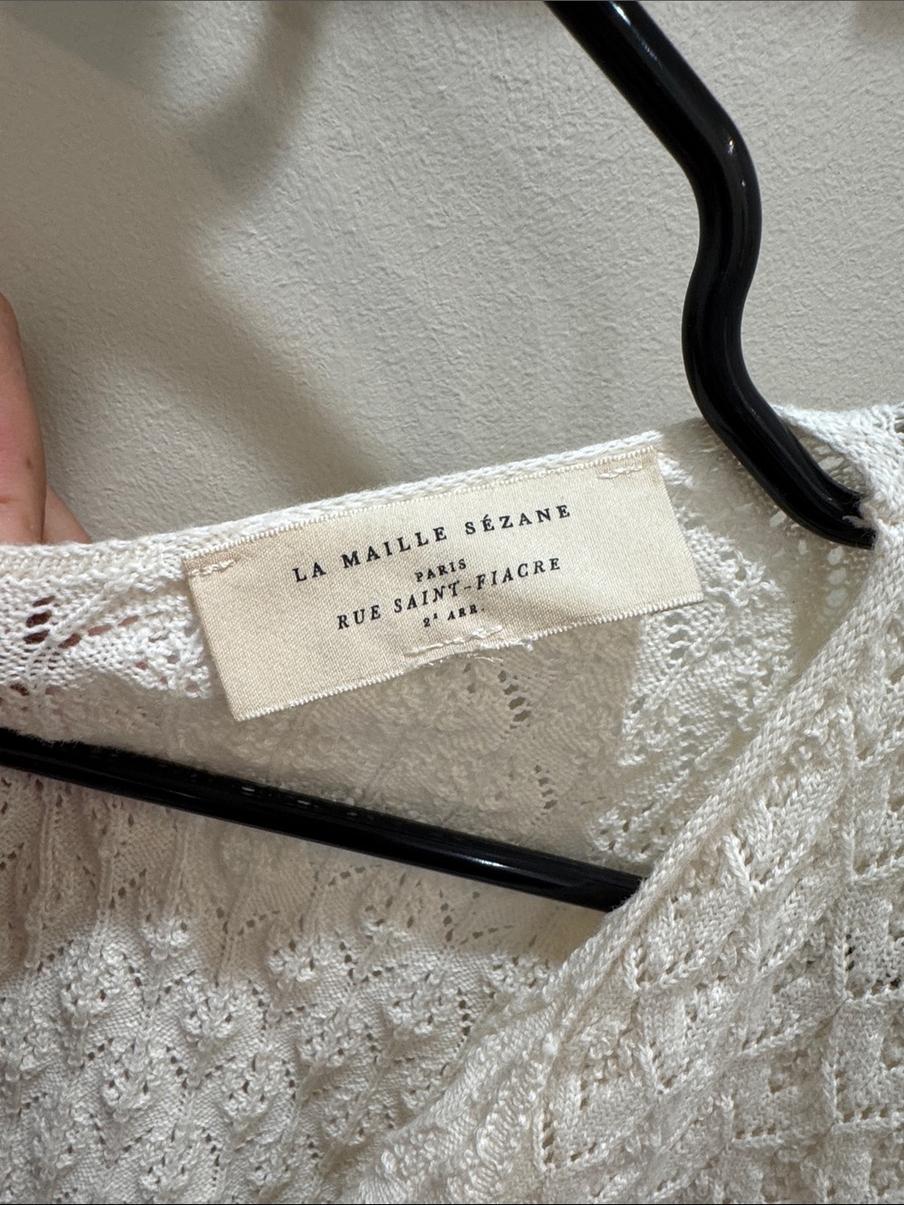 Sezane Cream Open-Knit Button Cardigan - Picture 3 of 4